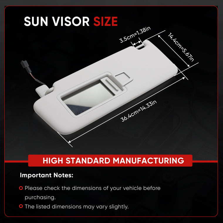 Sun visor with mirror